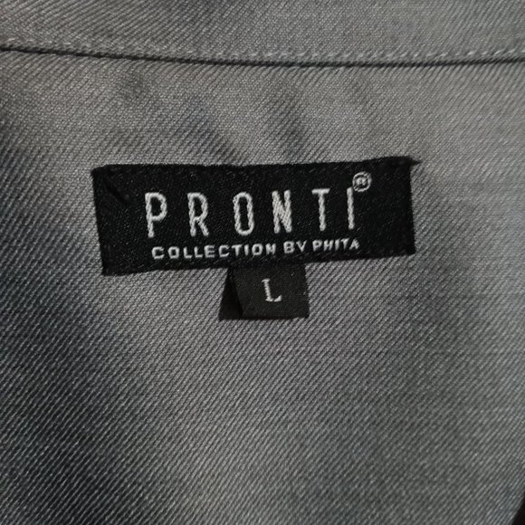 Pronti Collection by Phita gray & black strip button down shirt - Picture 3 of 3